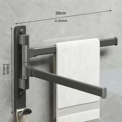 NexaLife™ 4-Arm Swivel Towel Rack — 180° Rotating Stainless-Steel Bathroom Organizer