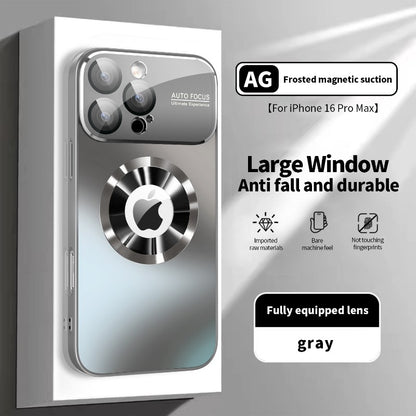 Titanium Metallic Matte MagSafe Case + Camera Lens Cover for iPhone (Multiple Models)