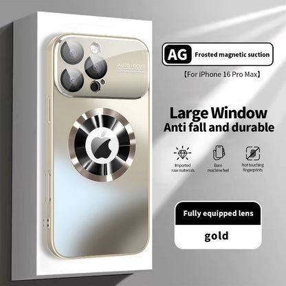 Titanium Metallic Matte MagSafe Case + Camera Lens Cover for iPhone (Multiple Models)