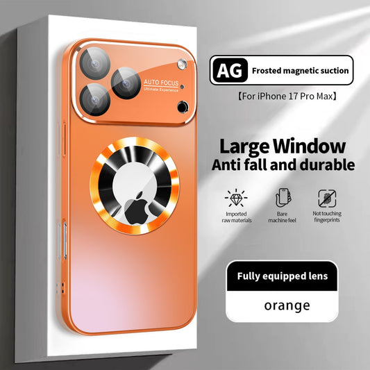 Titanium Metallic Matte MagSafe Case + Camera Lens Cover for iPhone (Multiple Models)