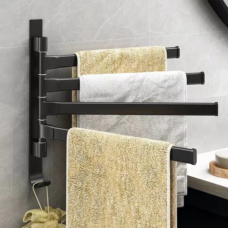 NexaLife™ 4-Arm Swivel Towel Rack — 180° Rotating Stainless-Steel Bathroom Organizer