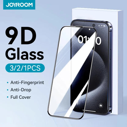 JOYROOM 9D Tempered Glass Screen Protector (2/3 Pack) – Bubble-Free, HD Clear