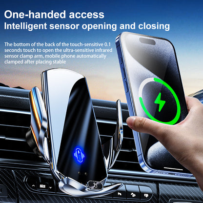 Magnetic Wireless Car Charger Mount – Auto Clamp Phone Holder (15W)