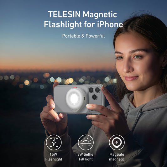 MagSafe Magnetic Phone Photo Light 5000 Lux by TELESIN – Portable LED Fill Light