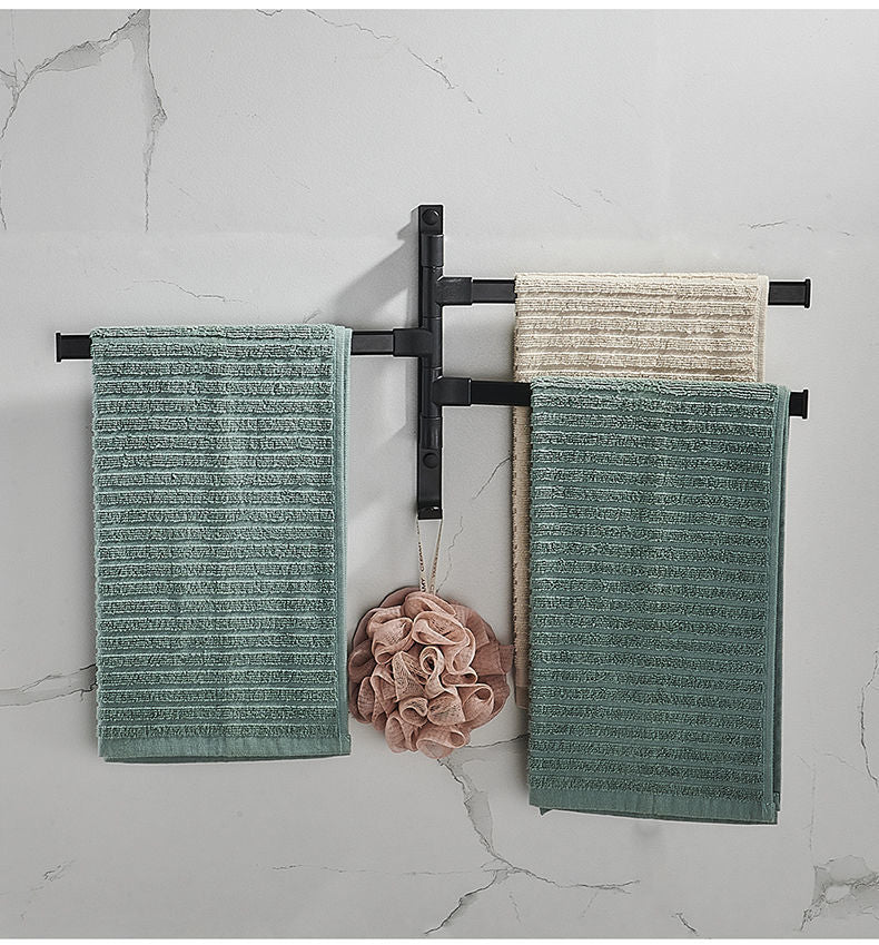 NexaLife™ 4-Arm Swivel Towel Rack — 180° Rotating Stainless-Steel Bathroom Organizer