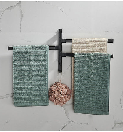 NexaLife™ 4-Arm Swivel Towel Rack — 180° Rotating Stainless-Steel Bathroom Organizer